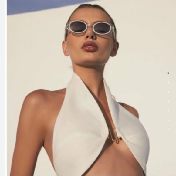 NIB Cult Gaia Katka Oval Sunglasses White